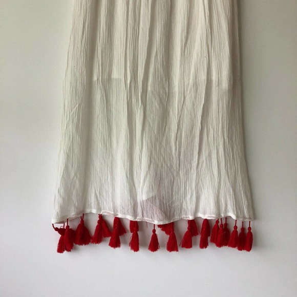 Show Me Your Mumu Midi Skirt Women Large Leilani Wrap White Boho Retro Tasseled - Picture 8 of 9